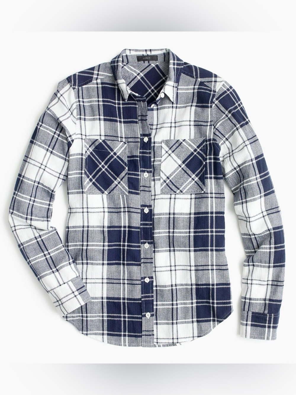 J. Crew Boy shirt, blue and white plaid